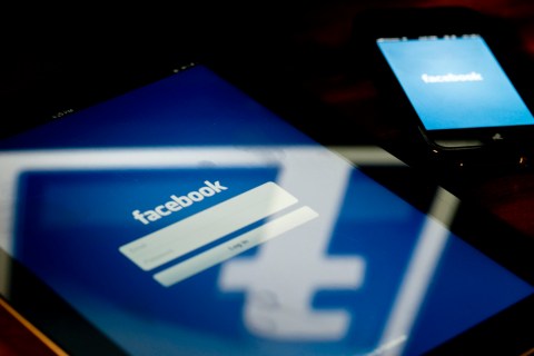 A view of an Apple iPad and iPhone on Facebook